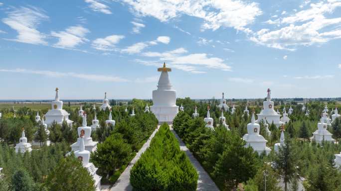 甘肃武威凉州白塔寺航拍延时