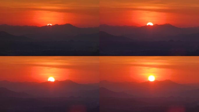 日出延时 初升的太阳 日出朝霞