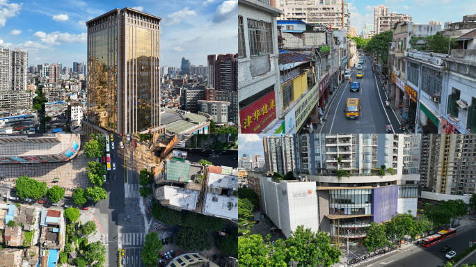 广州荔湾人文市井生活商业建筑航拍合集4K