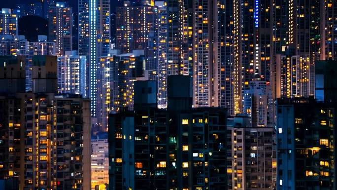 万家灯火 城市夜景 春节团圆