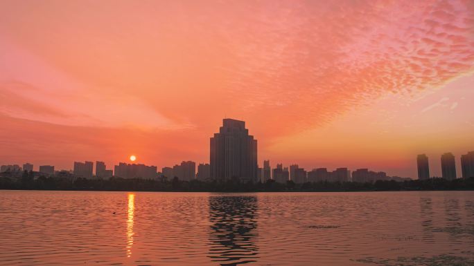 六合延时日出，龙池湖