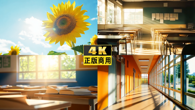 绝美校园图书馆空镜头唯美大学学校学生操场