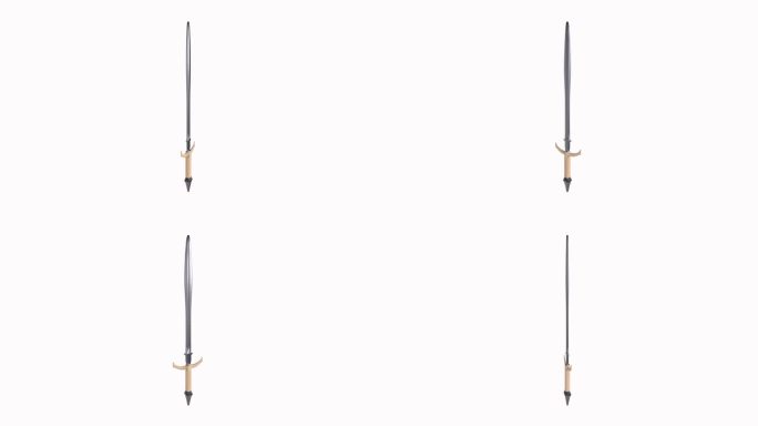 独特的剑设计，细节精致，在明亮的光线下展示。