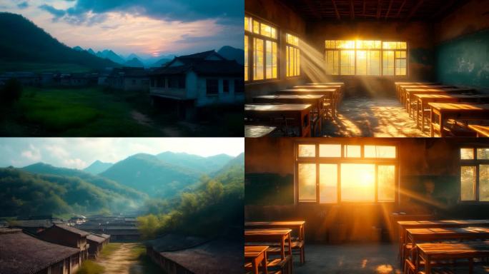 贫困山区 老旧的学校环境 山旮旯
