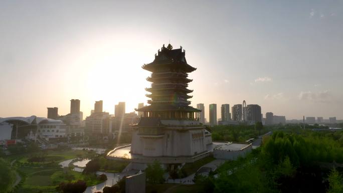 临沂书圣阁临沂美术馆航拍