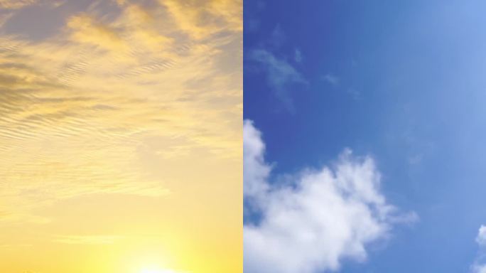 竖版--日出日落蓝天白云延时摄影