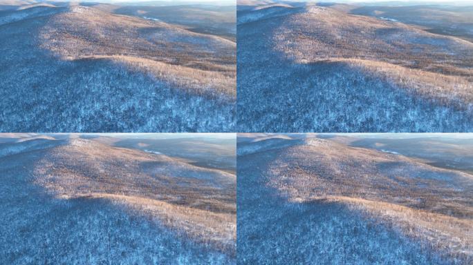 大兴安岭冬季山川原始森林夕照