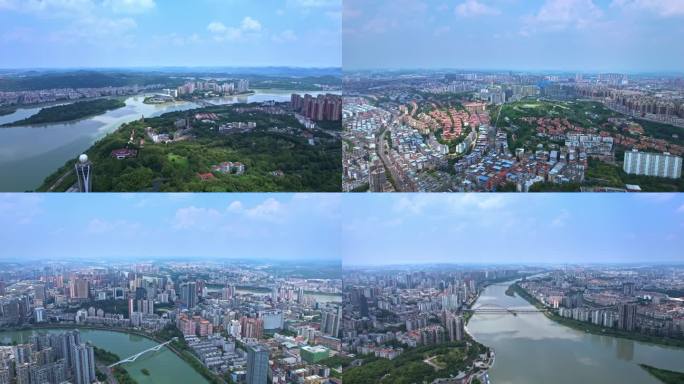 绵阳航拍 四川绵阳地标建筑 绵阳城市建设