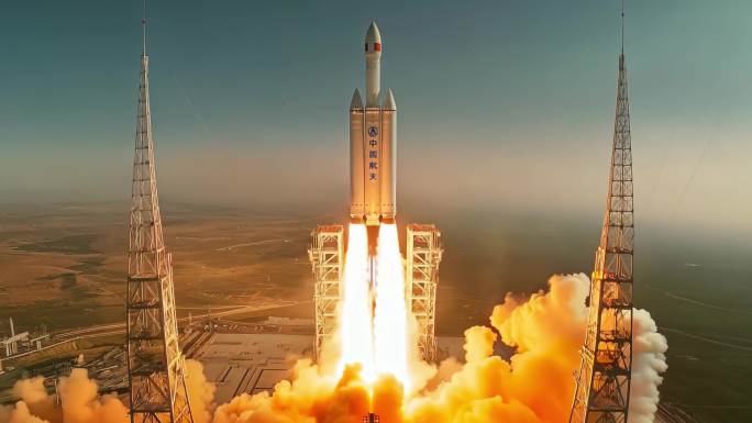 火箭发射升空卫星宇航员登陆月球