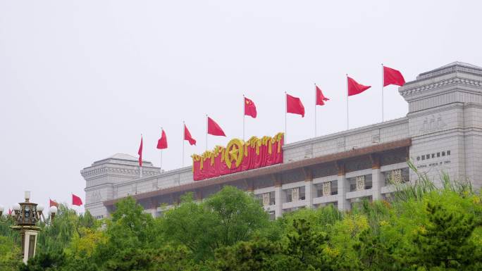 国家博物馆 五星红旗 红旗飘扬 国旗
