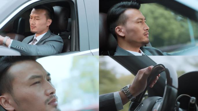成功人士开车行驶4k