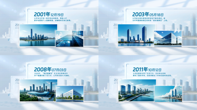 简洁企业时间线图文包装展示