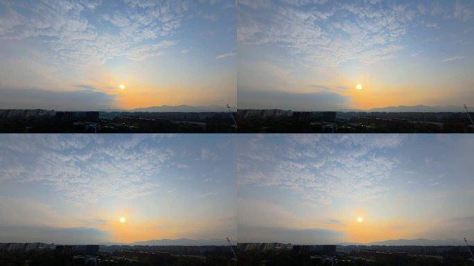 郊区日出天空延时傍晚日落天空风景黄昏晚霞