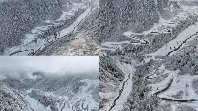 宝康路雪景四川独库公路风光
