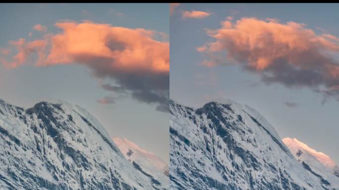 西藏阿里地区雪山日照金山