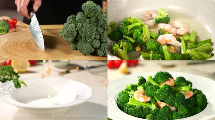 西兰花炒虾仁升格