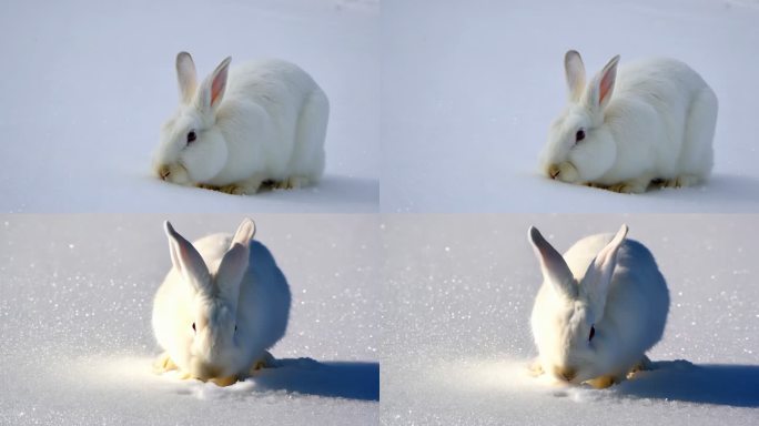 雪地一只小白兔