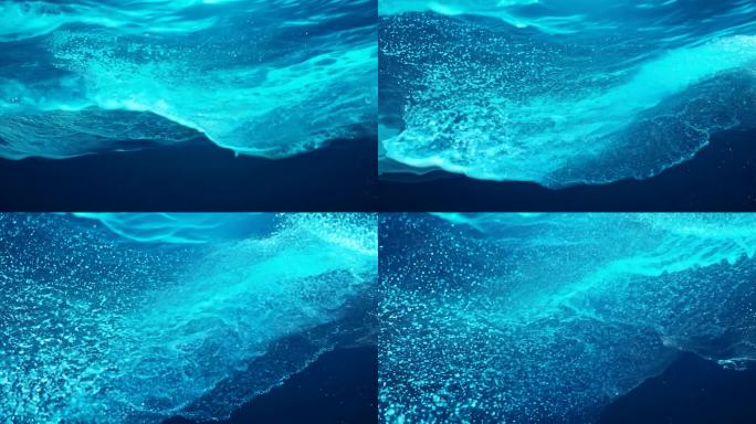 蓝色海浪流体粒子
