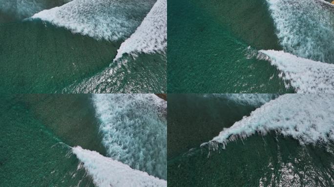 航拍冲浪海浪浪花