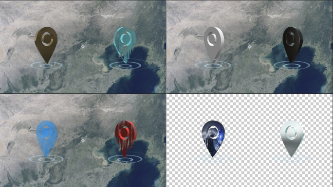 多款科技透视定位图标 透明通道