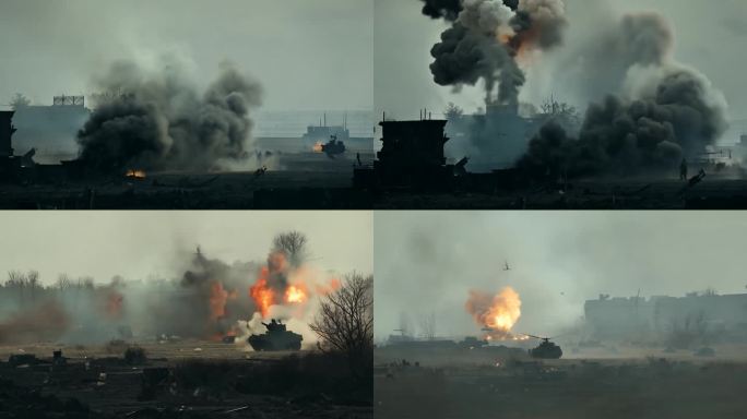 【4K视频】 战争 硝烟 战火 场面