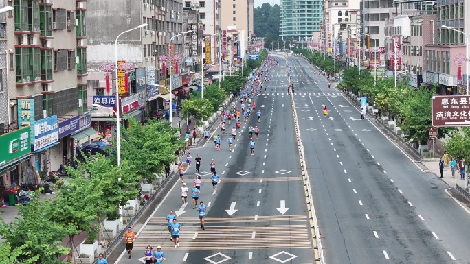 航拍惠州2024年惠东巽寮湾半程马拉松