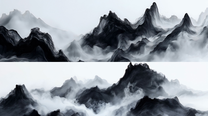 写意水墨山水宽屏