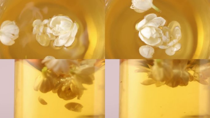 4k茉莉花和啤酒和茶和饮料的融合
