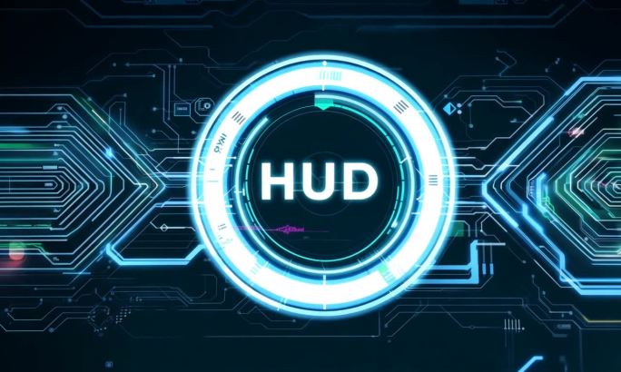 科技电路背景与HUD圆环特效