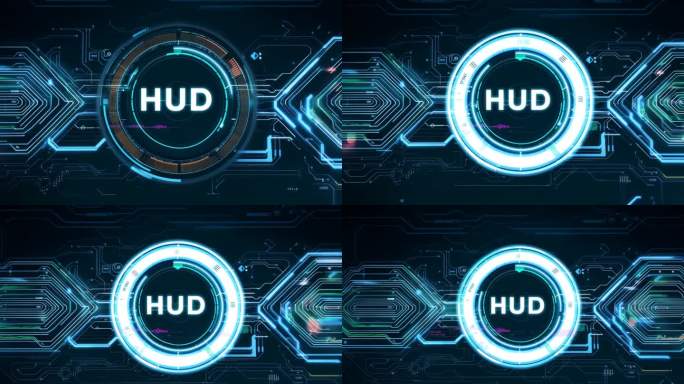 科技电路背景与HUD圆环特效