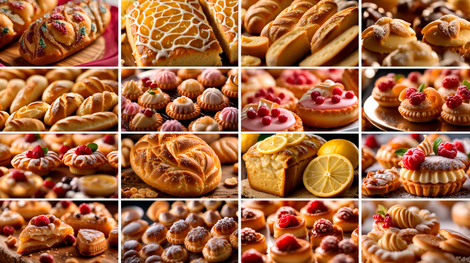 蛋糕面包糕点甜品面包房广告空镜