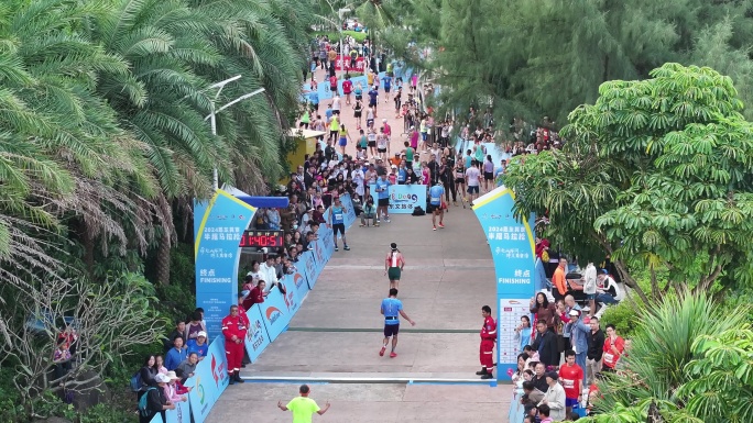 航拍惠州2024年惠东巽寮湾半程马拉松
