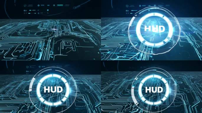 科技电路背景与HUD圆环特效