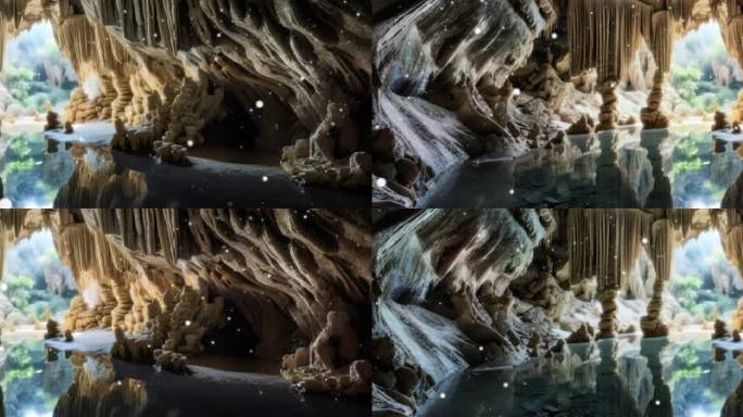 8K幽深洞穴的钟乳奇观()