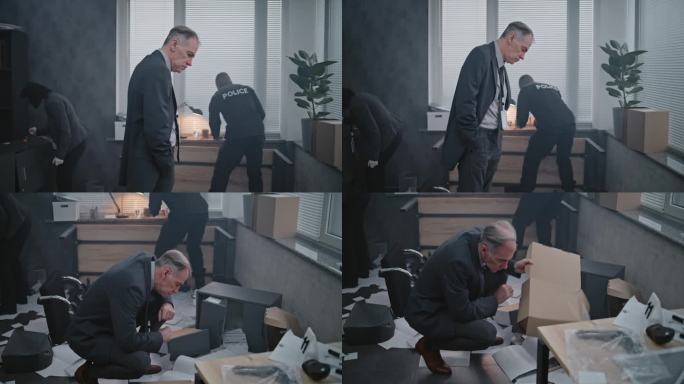 办公室抢劫或谋杀案：犯罪调查小组正在工作