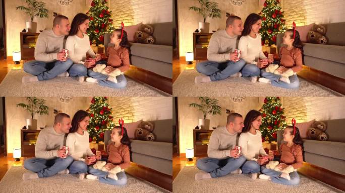 快乐的家庭过圣诞节