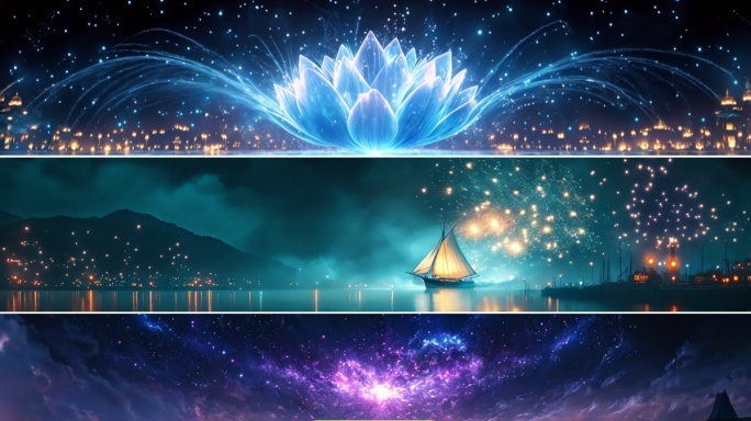 4k宽屏梦幻烟花齐放