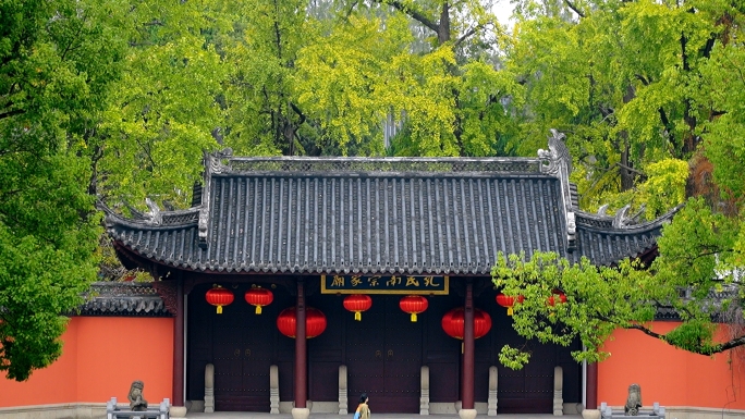 衢州孔庙空镜孔子像南孔文化衢州地标