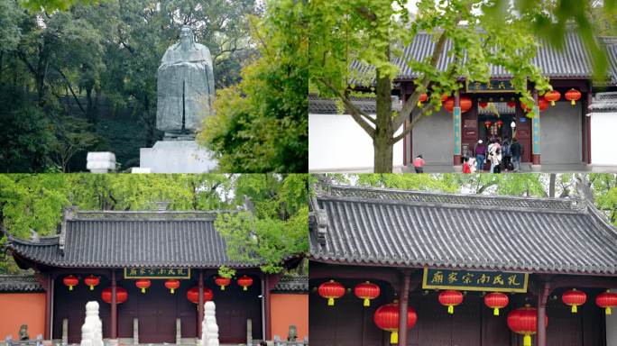 衢州孔庙空镜孔子像南孔文化衢州地标