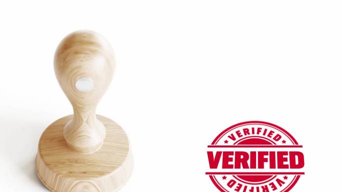 经过验证的印章动画，白色背景 - 4K分辨率的竖屏视频