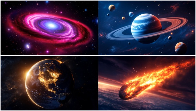 【4K】浩瀚宇宙太空星云银河行星陨石合集