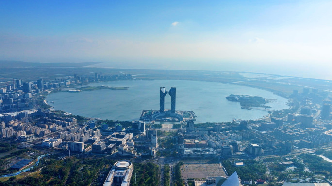 上海滴水湖临港新城航拍