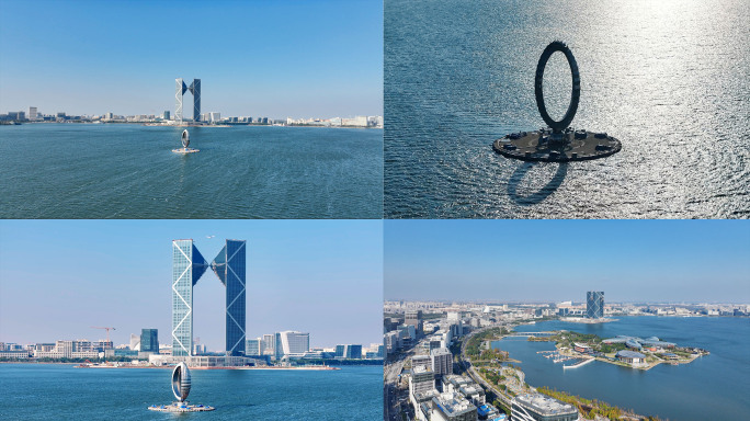 上海滴水湖临港新城航拍