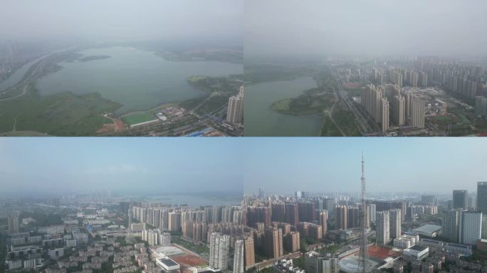 航拍湖南长沙星沙