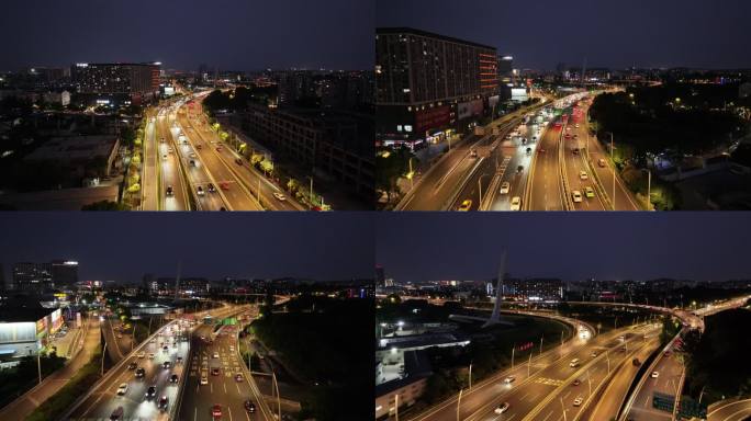 南京双桥门立交夜景