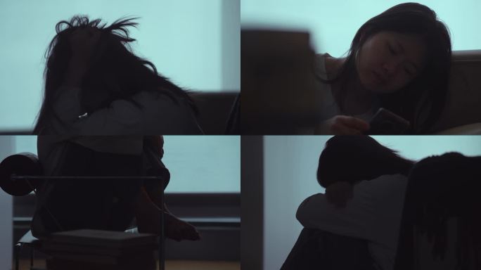4K 实拍女人情绪不稳定 人物情绪短片