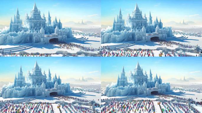 冬天哈尔滨冰雪大世界风景旅行