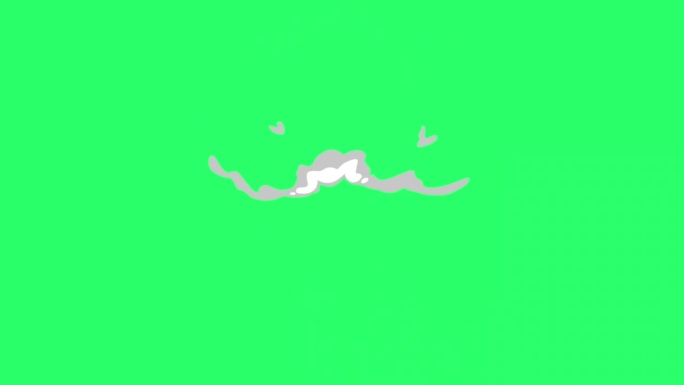 动画白色烟雾效果在绿色背景上。