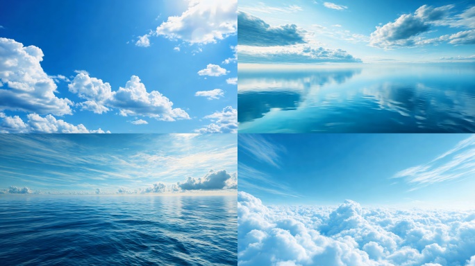 晴朗天空云层海面蓝天