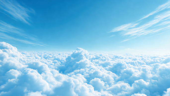 晴朗天空云层海面蓝天